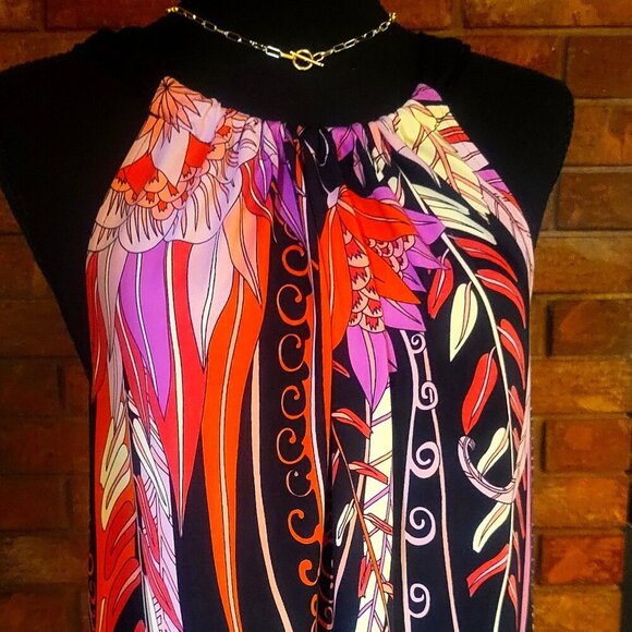 Tahari Tops - Tahari Stunning Bohemian Floral Halter Blouse - Size M